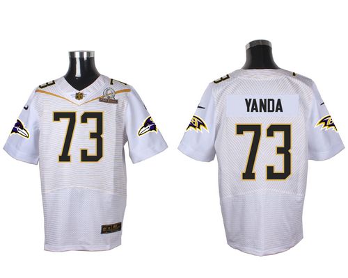 Nike Ravens #73 Marshal Yanda White 2016 Pro Bowl Men's Stitched NFL Elite Jersey - Click Image to Close